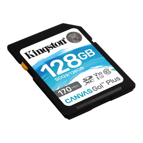 Atmintinė SDXC 128GB UHS-I SDG3/128GB KINGSTON-Atminties kortelės-Skaitmeninės laikmenos