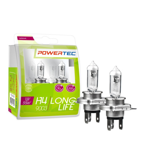 Lemputės H4 Powertec Long Life 12V DUO-M-TECH-Halogeninės lemputės