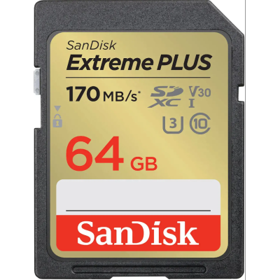 Atminties kortelė SanDisk Extreme PLUS 64GB SDXC Memory Card + 2 years RescueP-Atminties