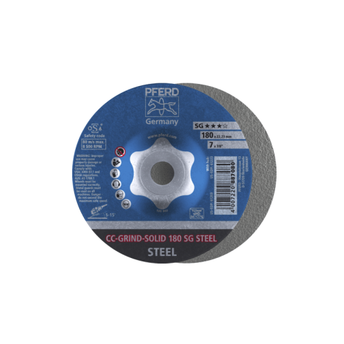 Šlifavimo diskas PFERD CC-GRIND-SOLID 180 SG-Steel-Metalo šlifavimo diskai-Abrazyvai