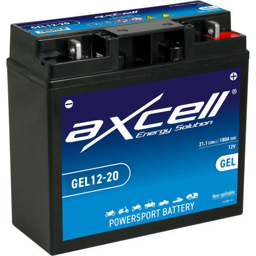 Axcell Garden GEL 20Ah 180A -/+ 12V akumuliatorius 182x77x168mm-Akumuliatoriai