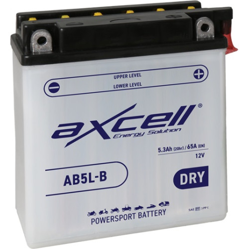 Axcell DRY 5Ah 65A -/+ 12V akumuliatorius 120x60x130mm-Akumuliatoriai