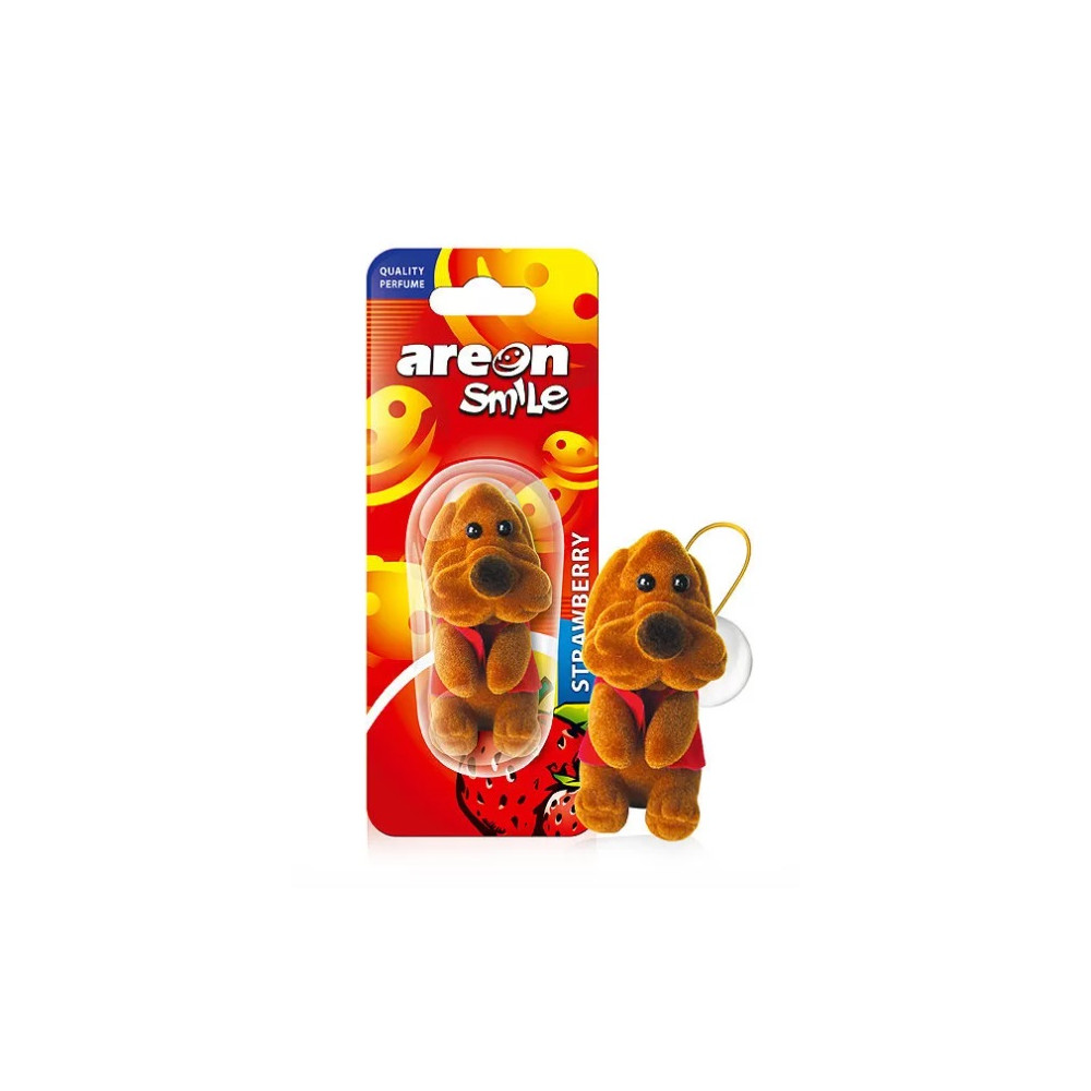 AREON Smile toy - Strawberry oro gaiviklis / Brown Dog-Salono priežiūros priemonės-Autochemija