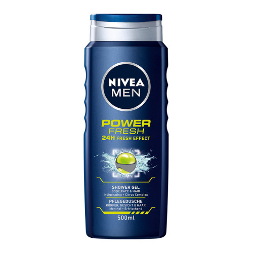 Dušo želė NIVEA Men, Power Fresh, 500 ml-Dušo želė-Kūno priežiūros priemonės