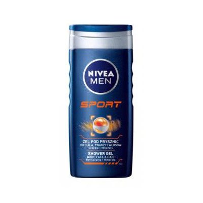Dušo želė vyrams NIVEA Sport, 250 ml-Dušo želė-Kūno priežiūros priemonės
