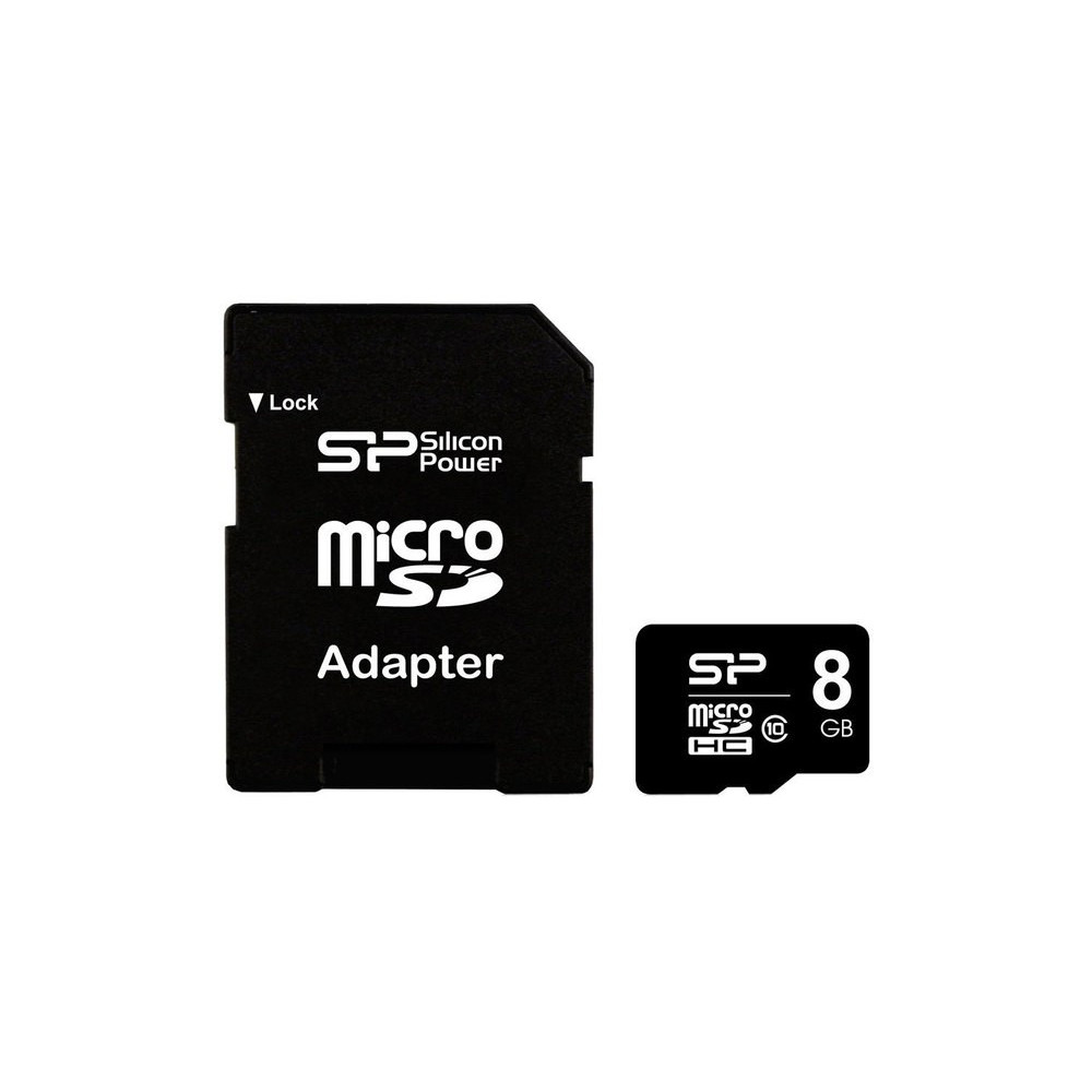 Atminties kortelė Silicon Power 8 GB, MicroSDHC, Flash memory class 10, SD. adapter"-Atminties