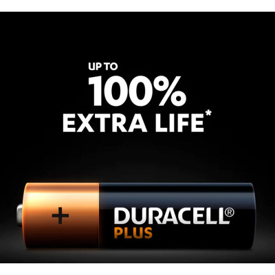 Šarminė baterija LR03 (MN2400/AAA) 1.5V Duracell 100% Plus Power (4vnt blisteryje)-Elementai