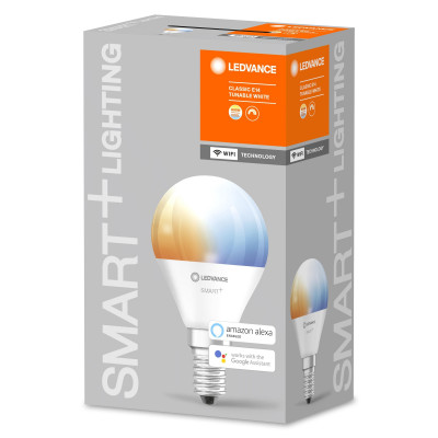 Lemputė Ledvance SMART+ WiFi Classic Mini Bulb Tunable White 40 5W 2700-6500K E14-Šviestuvai