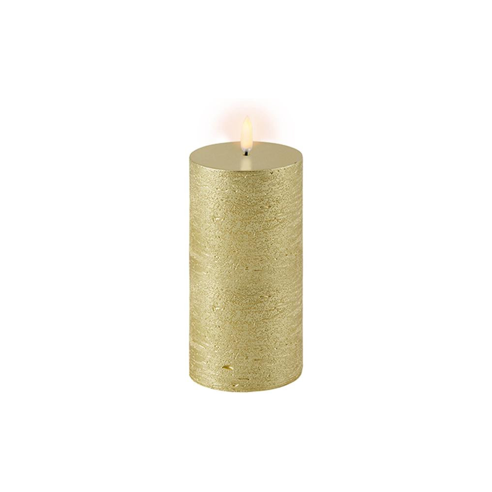 LED ŽVAKĖ UYUNI Metallic gold, Rustic, 7,8x15 cm-Žvakės ir žvakidės-Interjero detalės