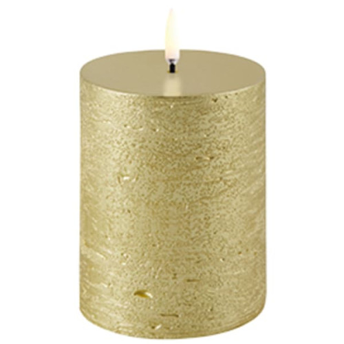 LED ŽVAKĖ UYUNI Metallic gold, Rustic, 7,8x10 cm-Žvakės ir žvakidės-Interjero detalės