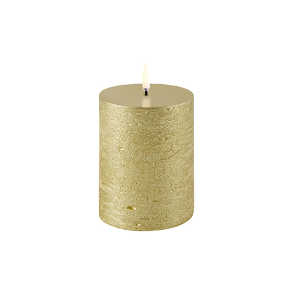 LED ŽVAKĖ UYUNI Metallic gold, Rustic, 7,8x10 cm-Žvakės ir žvakidės-Interjero detalės
