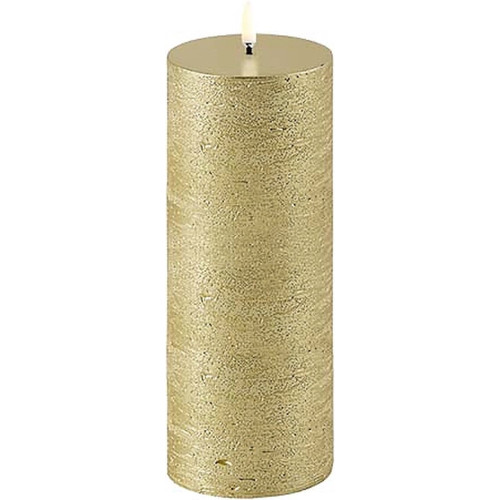 LED ŽVAKĖ UYUNI Metallic gold, Rustic, 7,8x20 cm-Žvakės ir žvakidės-Interjero detalės