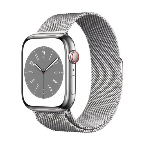 Išmanusis laikrodis Apple Watch Series 8 GPS + Cellular 45mm Silver Stainless Steel Case with