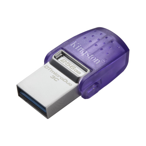 USB atmintukas Kingston DataTraveler DT Micro Duo 3C 256 GB, USB Type-C and Type-A, Purple-USB