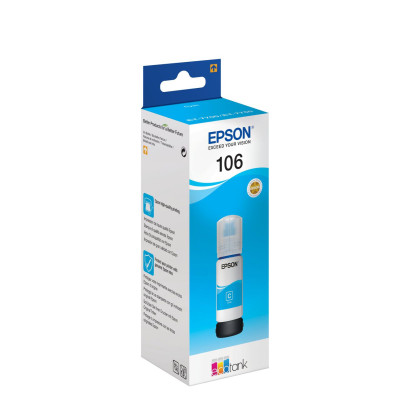 Rašalas EPSON 106 EcoTank Cyan ink bottle-Rašalinės kasetės-Spausdintuvų kasetės