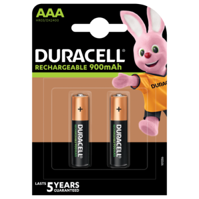 Įkraunamos baterijos DURACELL AAA 900 mAh, 2 vnt-Baterijos AA, AAA-Elementai