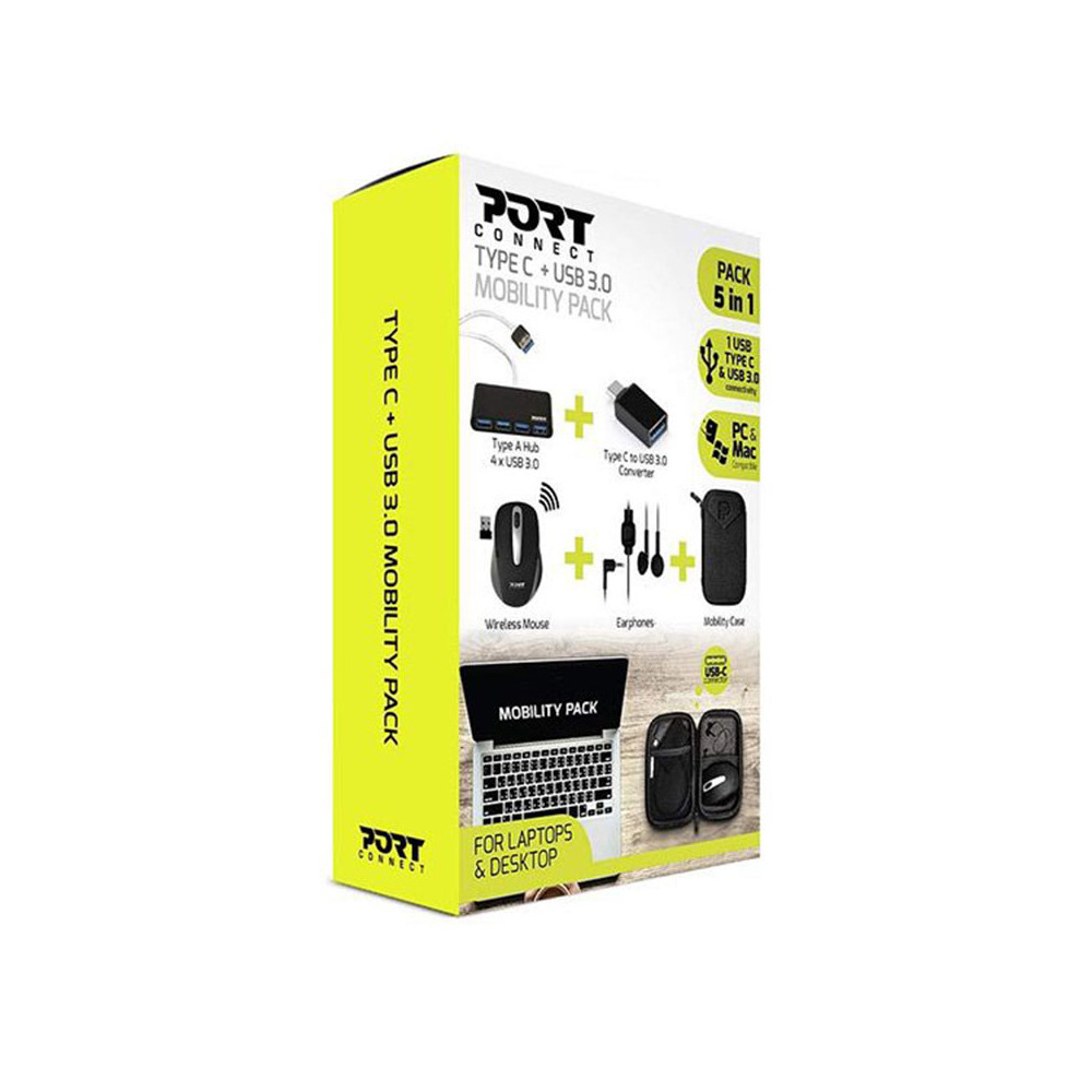 Nešiojamojo kompiuterio priedų rinkinys PORT Mobility Pack-Laidai ir adapteriai-Baterijos