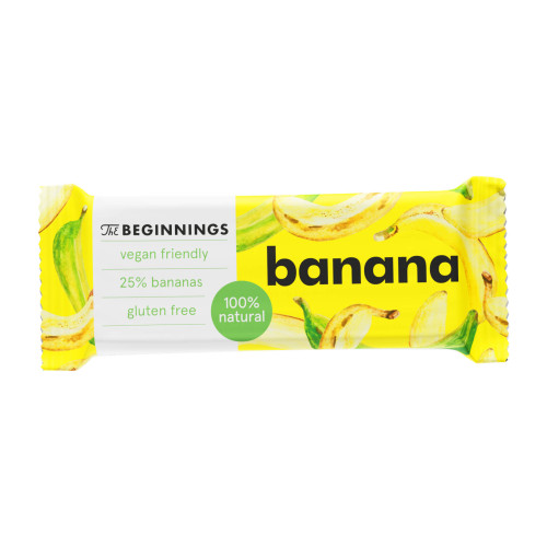 Veganiškas batonėlis THE BEGINNINGS su bananais, 40 g-Veganiški produktai-Veganiški produktai