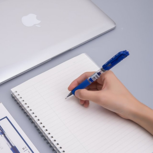 Gelinis rašiklis Deli Q10430, 0,5 mm mėlynos spalvos-Rašikliai-Rašymo priemonės