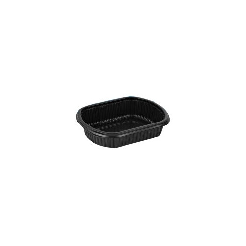 Maisto dėžutė MEALBOX, juoda, PP, 952 ml, 207x170x50 mm, 63 vnt.-Vienkartiniai indai-Indai