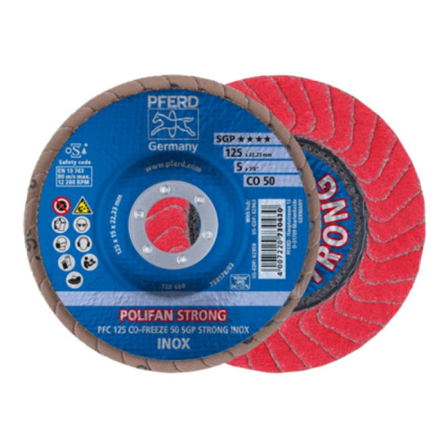 Šlifavimo diskas PFERD PFC CO50 SGP-Stong-Freeze 125mm-Lapeliniai šlifavimo diskai-Abrazyvai