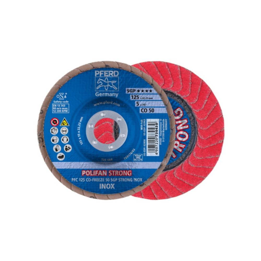 Šlifavimo diskas PFERD PFC CO50 SGP-Stong-Freeze 125mm-Lapeliniai šlifavimo diskai-Abrazyvai