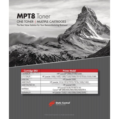 Static-Control Tonerio miltukai HP MPT8, Black, 1kg.-Tonerio miltukai-Kasečių pildymo medžiagos