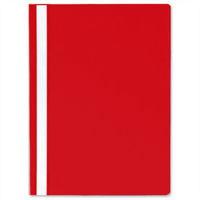 AD Class Segtuvėlis skaidriu viršeliu 100/150 Raudonas, pakuotėje 25 vnt.-Segtuvai-Dokumentų