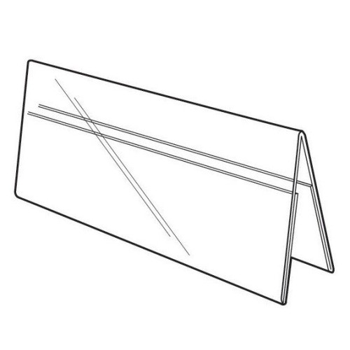 Stalo kortelė 150/75x210 mm, A5, dvipusė, skaidri, akrilas 2 mm (palapinė) 0614-053-Stovai