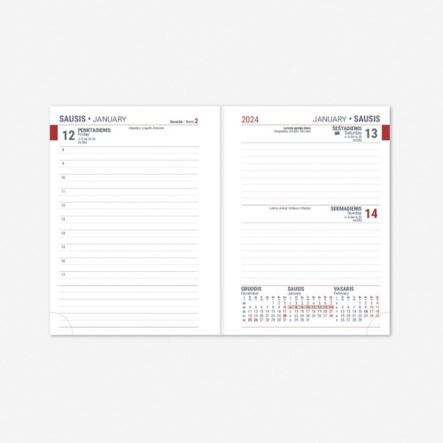 Darbo knyga - kalendorius Junior 2024m. 120x155mm raudona-Kalendoriai ir darbo knygos-BIURO