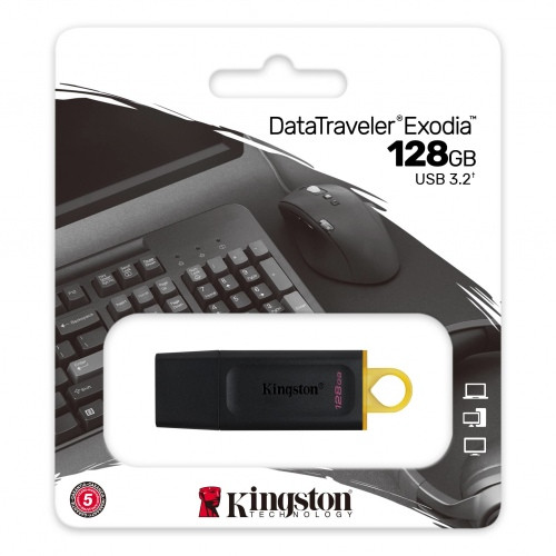 USB atmintinė Kingston DataTraveler Exodia 128GB USB3.2 Gen1 DT-USB raktai-Išorinės duomenų