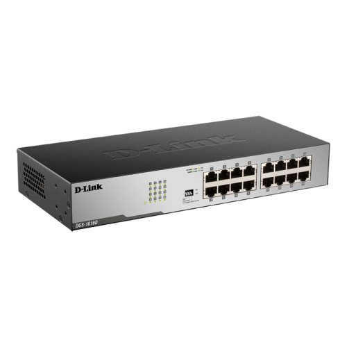 Tinklo šakotuvas D-Link Switch DGS-1016D Unmanaged,Desktop,1 Gbps (RJ-45) ports quantity