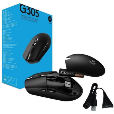 Logitech G305 Lightspeed Belaidė žaidimų pelė, RF Wireless + Bluetooth, 12000 DPI
