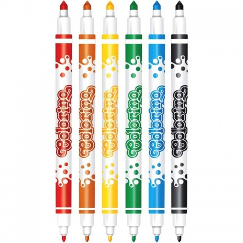 Flomasteriai Colorino Kids dvipusiai, 6 spalvų-Flomasteriai-Piešimo priemonės
