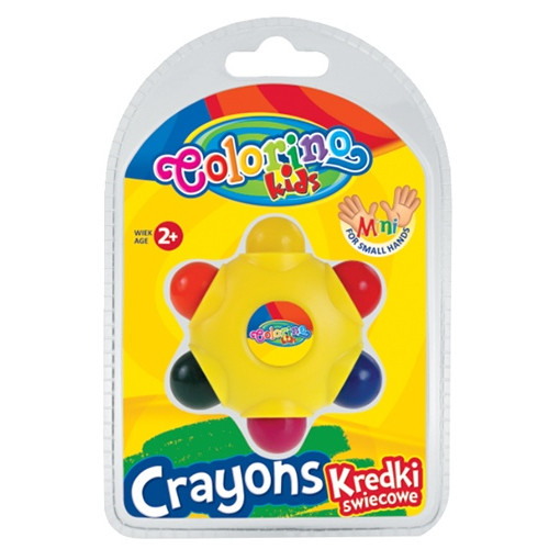 Vaškinės kreidelės Colorino Kids Star, 6 spalvų-Kreida ir kreidelės-Piešimo priemonės