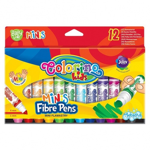 Flomasteriai Colorino Kids Mini, 12 spalvų-Neoriginalios spausdintuvų kasetės-SPAUSDINTUVAI IR