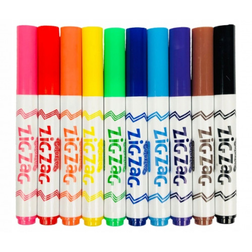 Flomasteriai Colorino Kids Zig Zag, 10 spalvų-Neoriginalios spausdintuvų kasetės-SPAUSDINTUVAI