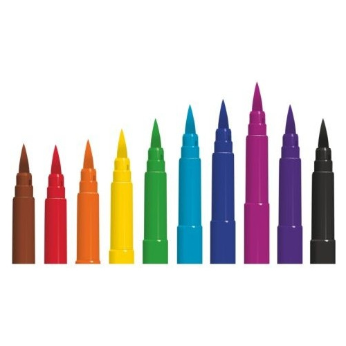 Flomasteriai teptukiniai Colorino Kids Brush, 10 spalvų-Flomasteriai-Piešimo priemonės