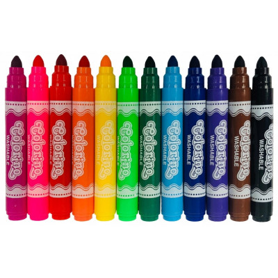 Flomasteriai Colorino Kids Jumbo, 12 spalvų-Flomasteriai-Piešimo priemonės