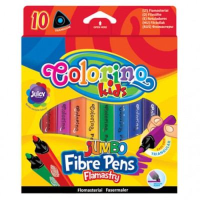 Flomasteriai Colorinio Kids Jumbo trikampiai, 10 spalvų-Flomasteriai-Piešimo priemonės
