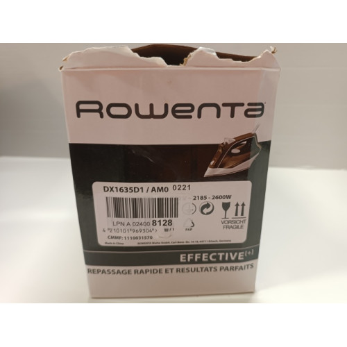 Ecost prekė po grąžinimo, Rowenta Effective + DX1635 Garų lygintuvas Nerūdijančio plieno padas