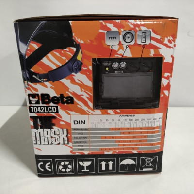 Ecost prekė po grąžinimo Beta 7042LCD LCD LCD suvirinimo kaukė su automatiniu tamsėjančiu
