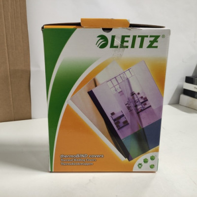 Ecost prekė po grąžinimo Leitz 3 mm termobindų surišimo dangteliai skaidrūs/balti, pakuotė