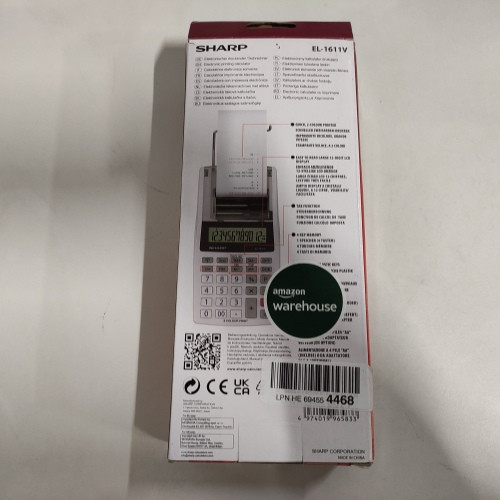 Ecost prekė po grąžinimo Sharp El1611V spausdinimo mini darbalaukio skaičiuoklė, 12digit LCD