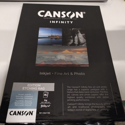 Ecost prekė po grąžinimo Canson Infinity Edition Etching Rag, 310 gsm, A4, 25 lapai-Popierius