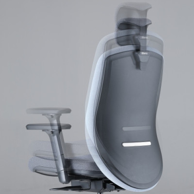 Up Up Athene ergonominė biuro kėdė Juoda, Pilkas + Mėlynas audinys-Kėdės-Biuro baldai