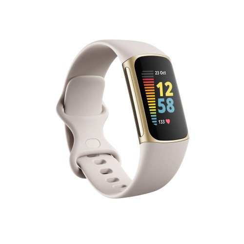 Išmanioji apyrankė Fitbit Charge 5 Lunar White/Soft Gold (FB421GLWT)-Išmanieji laikrodžiai ir
