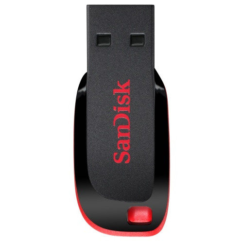 USB atmintinė SanDisk Cruzer Blade USB Flash Drive 64GB, Black, Red-USB raktai-Išorinės