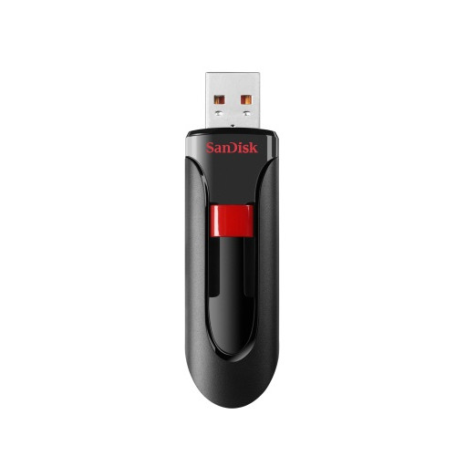 USB atmintinė SanDisk Cruzer Glide USB Flash Drive 128GB, Black, Red-USB raktai-Išorinės