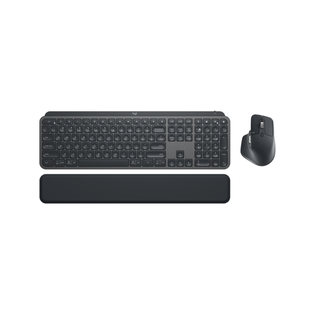 Belaidė klaviatūra ir pelė + Atrama riešui Logitech MX Keys Combo for Business Gen 2